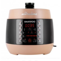 Multicooker sub presiune Daewoo Ultraline DPC900C, putere 900 W, capacitate 5 l, 7 niveluri, 10 programe de gatire, start intarziat, functie decongelare, reincalzire, mentinerea caldurii, display LED, crem